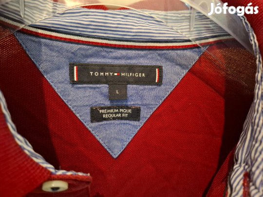 Tommy Hilfiger férfi póló, ing bordó L es méret