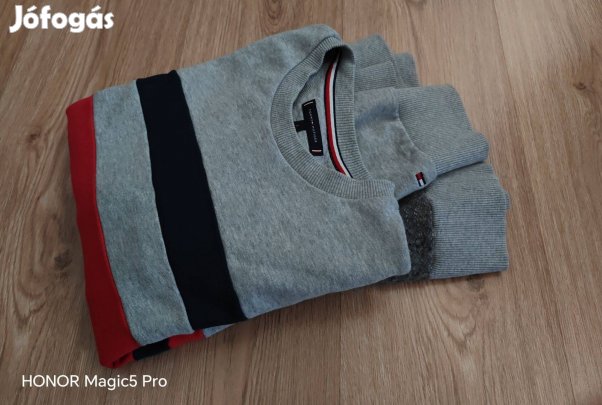 Tommy Hilfiger sportos pamut pulóver L