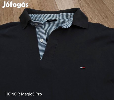 Tommy Hilifger szürke puha férfi pamut pulóver XL