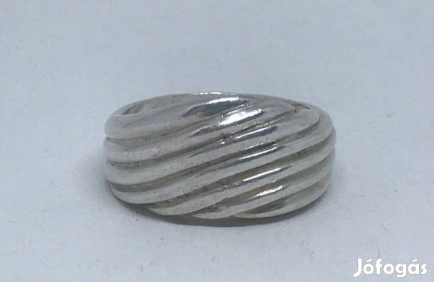 Tömör ezüst gyűrű, vékonyabb ujjra, 16,2 mm