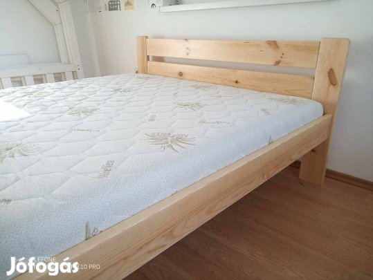 Tömör fa ágy 140x200 matrac méret, borovi fenyő, új ágy