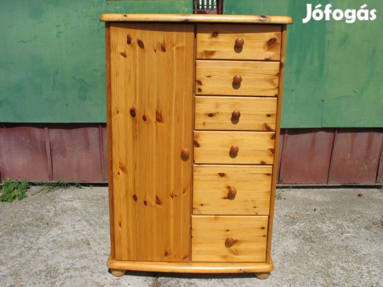 Tömör fenyő 6 fiókos komód