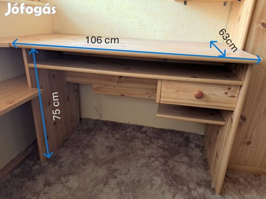 Tömör fenyő íróasztal