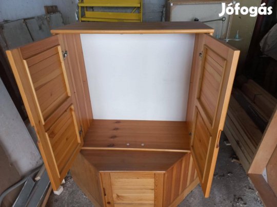 Tömör fenyő kétajtós felső szekrény (80x36x78 cm) Szeged