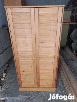 Tömör fenyő kétajtós nagy szekrény (80x60x164 cm) Szeged