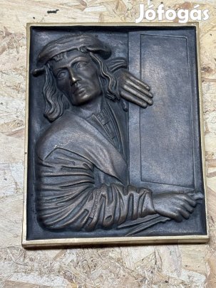 Tömör réz antik retro régi kép műtárgy 