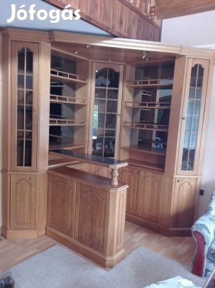 Tömör tölgy frontos nappali bútor szett eladó gránit lappal