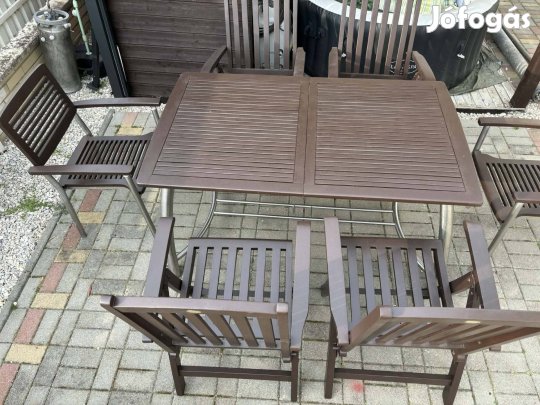 Tömörfa kerti garnitúra 4-6 személyes