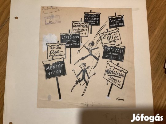 Toncz Tibor eredeti karikatúra rajza a Szabad Száj c. lapnak