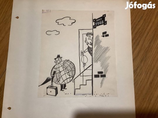 Toncz Tibor eredeti karikatúra rajza a Szabad Száj c. lapnak