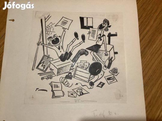 Toncz Tibor eredeti karikatúra rajza a Szabad Száj c. lapnak