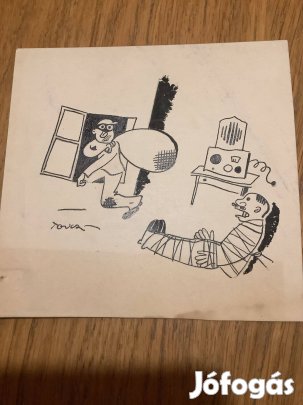 Toncz Tibor eredeti karikatúra rajza a Szabad Száj c. lapnak
