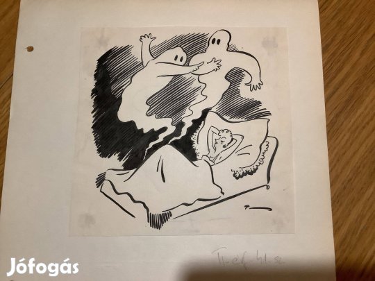 Toncz Tibor eredeti karikatúra rajza a Szabad Száj c. lapnak