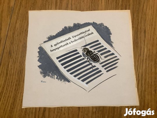 Toncz Tibor eredeti karikatúra rajza a Szabad Száj c. lapnak