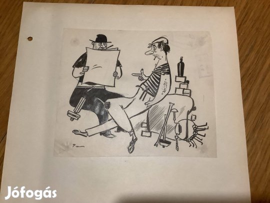 Toncz Tibor eredeti karikatúra rajza a Szabad Száj c. lapnak