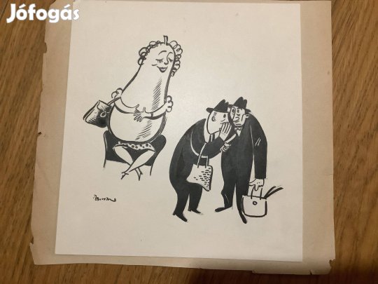 Toncz Tibor eredeti karikatúra rajza a Szabad Száj c. lapnak