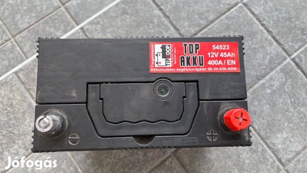 Top Akku 12V 45Ah 400A autó akkumulátor (jobb +)