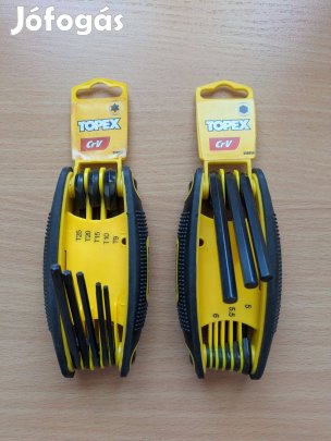 Topex CrV imbuszkulcs és torx készlet bicskás 8 db-os