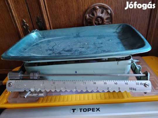 Topex régi súlyos mérleg-tárgytartó fóliás inox