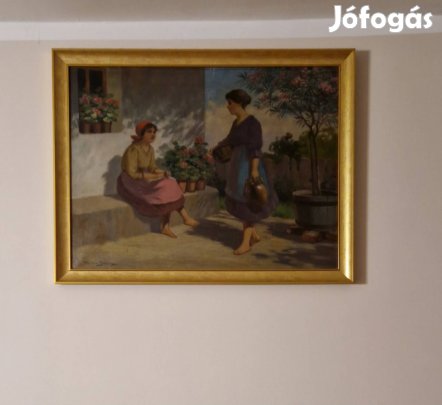 Tordai Székely Mihály Zsigmond parasztlányok olaj vászon festmény 