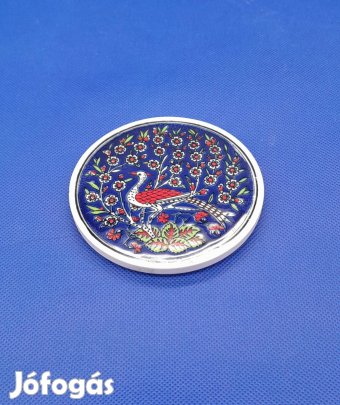 Török Iznik fácán mintás kis kerámia