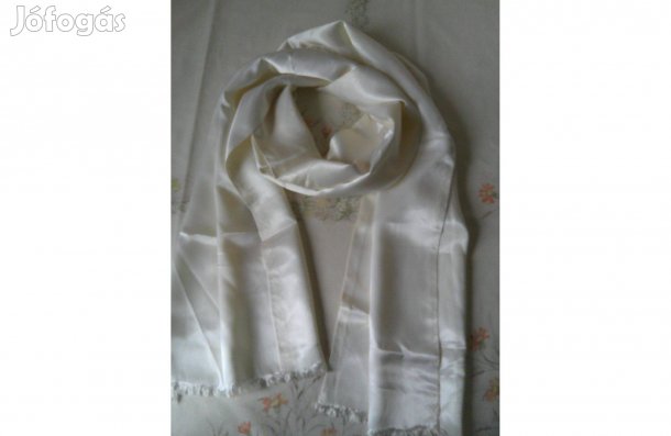 Törtfehér szatén sál, stóla
