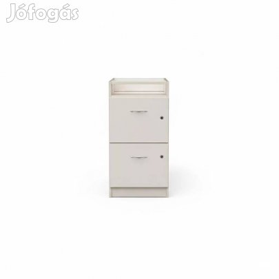 Törtfehér színű fiókos szekrény, alacsony - használt irodabútor