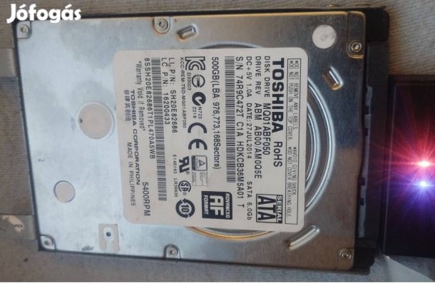 Toshiba 500 gb hdd merevlemez wincseszter 100%
