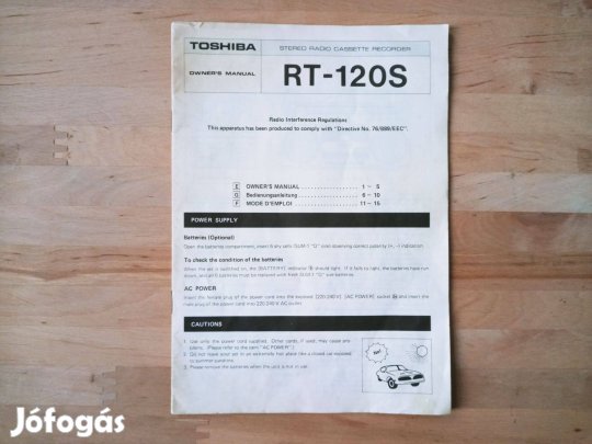Toshiba RT-120S magnós rádió használati utasítása 1983