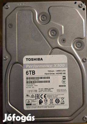 Toshiba X300 6TB HDD Garanciával
