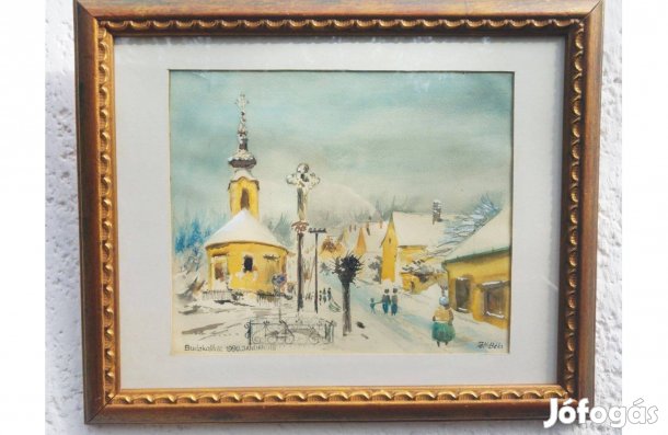 Tóth Béla Budakalász akvarell festménye