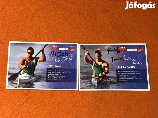 Tóth Dávid és Kulifai Tamás autogram kajak