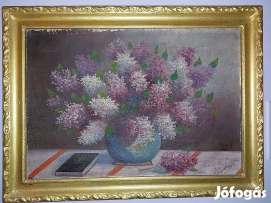 Tóth István - Orgona csendélet festmény eladó