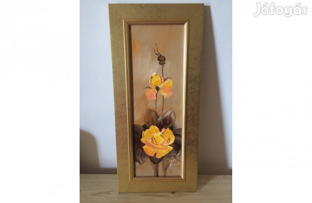 Tóth Rozália festmény - csendélet (sárga virág)