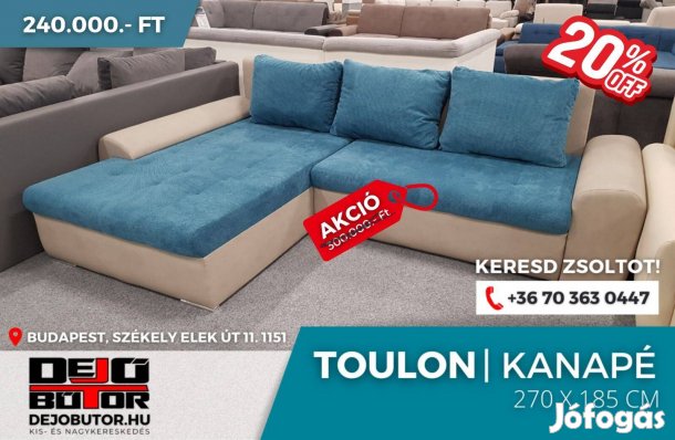 Toulon I sarok kanapé bútor ülőgarnitúra 270x185 cm szines