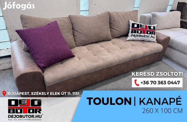 Toulon új kanapé ülőgarnitúra 100x260 cm ágyazható braun