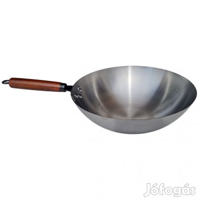 Tradicionális kínai vas wok serpenyő 32cm