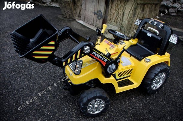 Traktor markolóval 12V-os (CAT típusú) sárga 1szem. elektromos kisautó