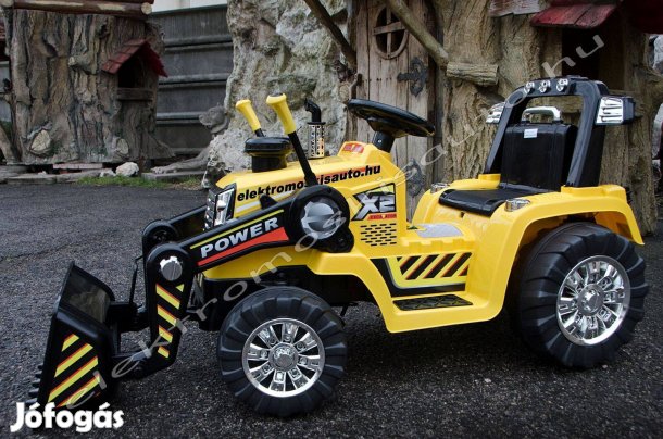 Traktor markolóval 12V-os sárga (CAT) típusú) elektromos kisautó