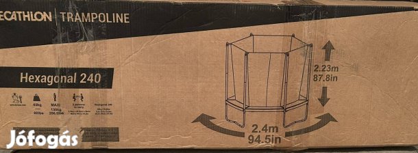 Trambulin 240, kerek, védőhálóval