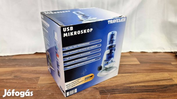 Traveler USB mikroszkóp,10x-60x-200x teljesen új