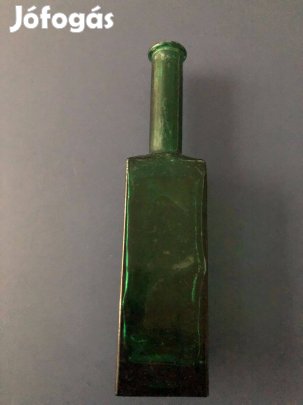 Tréfás zöld ferde üvegváza