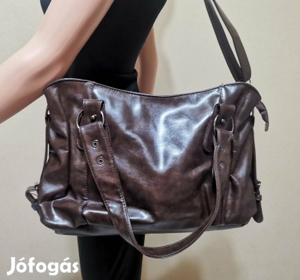 Trendi kávébarna női táska nagy kapacitású, új