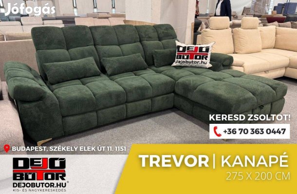 Trevor sarok kanapé bútor ülőgarnitúra multi relax zöld 275x200 cm