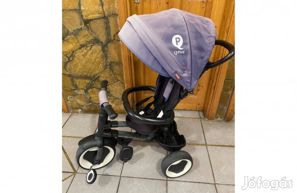 Tricikli - Qplay Rito, tolókarral, szabadonfutó kerék funkcióval