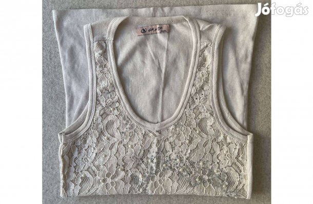 Trikó, atléta, póló, csipke, bézs, S-M