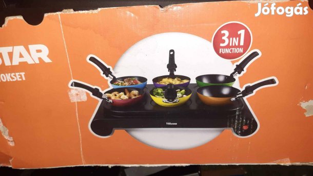 Tristar BP-2827 wok készlet főzőlap 6 színes serpenyő