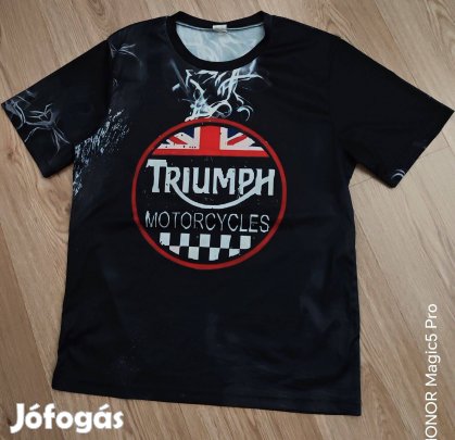Triumph férfi motoros póló S