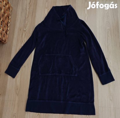 Tschibo női sötétkék plüss tunika pulóver