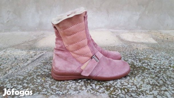 Tüdőszínű Think bundás velúr női bőrcsizma (félcsizma) 40-es eladó